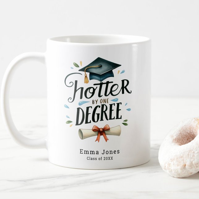 Funny I Understand Nothing Personalised Graduation Coffee Mug (Funny Hotter by One Degree Graduation Coffee Mug, Class of 2025, Personalized with Name, Trendy)