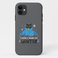 Funny I Wasn't Made For Winter Cute Cat Coffee Ani