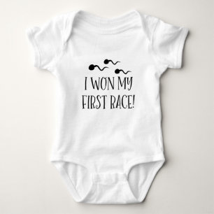 Funny I Won My First Race Baby Bodysuit