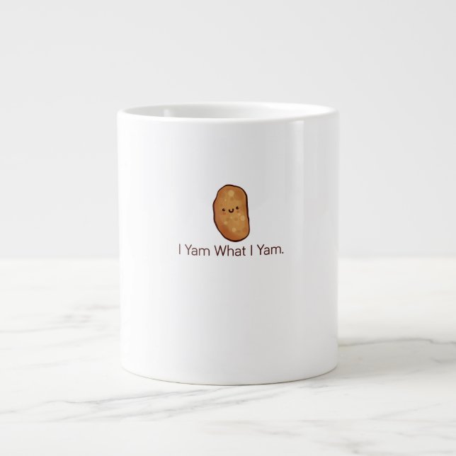 Funny I Yam What I Yam For Men, Women & Youth Large Coffee Mug (Front)