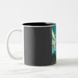 Funny Ibiza Spain 5 Star Review Travel Poster Two-Tone Coffee Mug