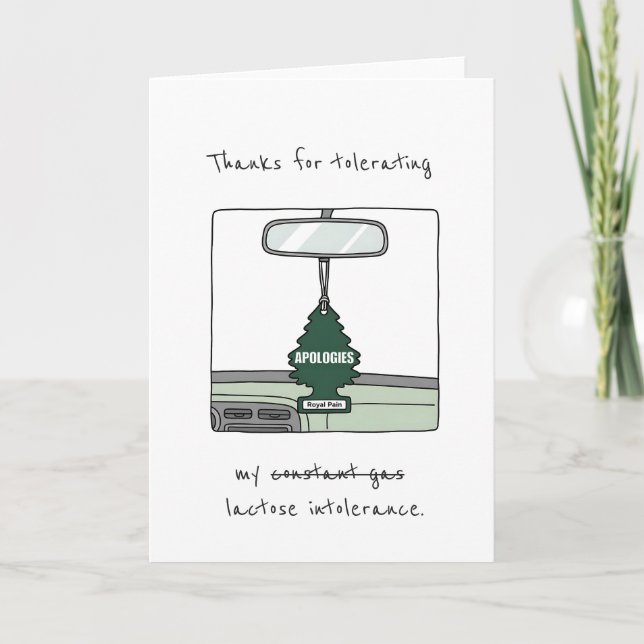 Funny IBS Card Lactose Intolerance Couple Joke (Front)
