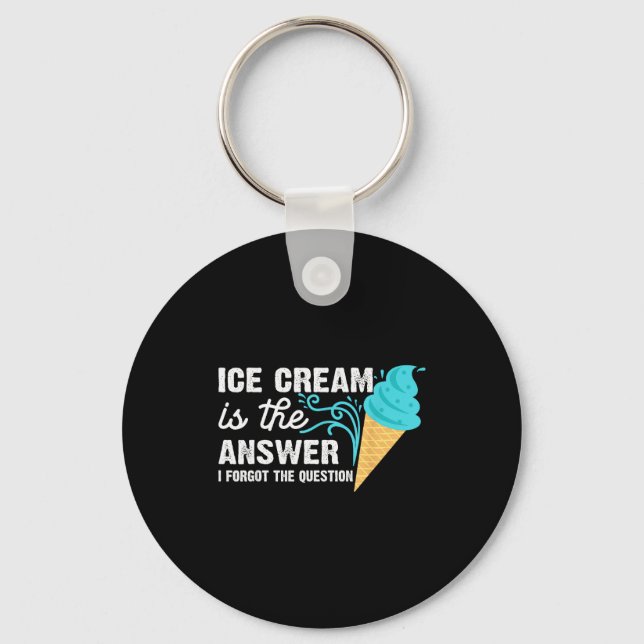 Funny Ice Cream Art For Men Women Kids Dessert Ice Key Ring (Front)