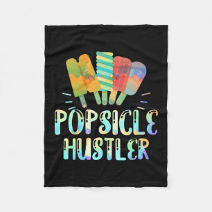 Funny Ice Cream Retro 80s Summer Popsicle Hustler Fleece Blanket