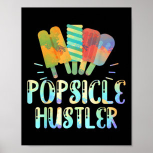 Funny Ice Cream Retro 80s Summer Popsicle Hustler  Poster