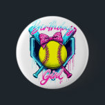 Funny Ice Cream Softball Drip Birthday Girl Softba 6 Cm Round Badge<br><div class="desc">Funny Ice Cream Softball Drip Birthday Girl Softball Player</div>