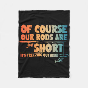 Funny Ice Fishing Art For Men Fishermen Ice Fishin Fleece Blanket