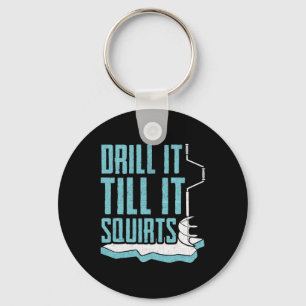 Funny Ice Fishing Design For Men Women Ice Fisher Key Ring
