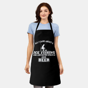 Funny Ice Fishing sayings  Apron