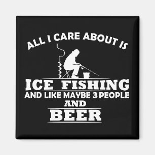 Funny Ice Fishing sayings  Magnet