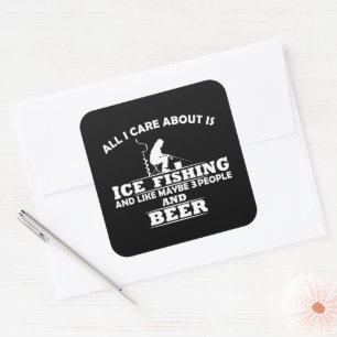 Funny Ice Fishing sayings  Square Sticker