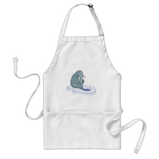 funny ice fishing walrus standard apron