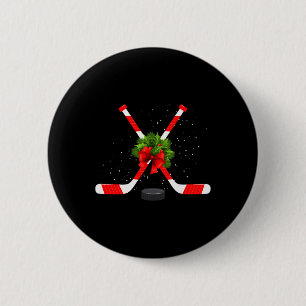 Funny Ice Hockey Christmas Sports At Xmas Is Celeb 6 Cm Round Badge