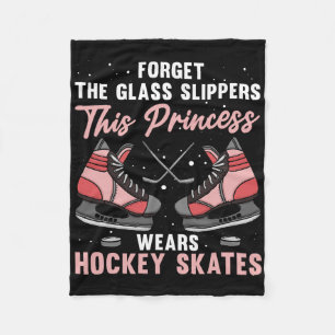 Funny Ice Hockey Design For Girls Women Ice Hockey Fleece Blanket