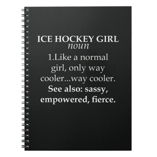 Funny Ice Hockey Gifts For Girls Sport For Her Notebook (Front)