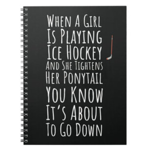 Funny Ice Hockey Gifts For Her Sports Cute Player Notebook