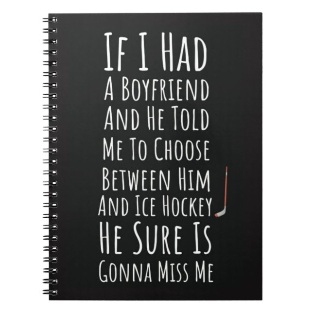 Funny Ice Hockey Gifts For Her Sports Player  Notebook (Front)