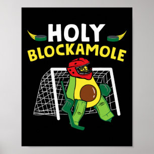 Funny Ice Hockey Goalie Ice Hockey Player Avocado Poster