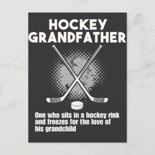 Funny Ice Hockey Grandfather freeze for Grandchild Postcard