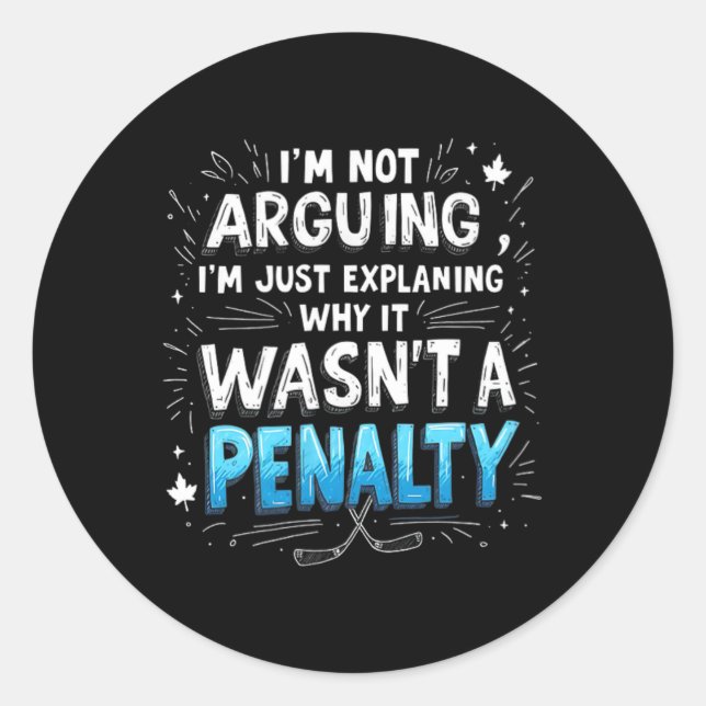 Funny Ice Hockey Penalty Debyte  Classic Round Sticker (Front)