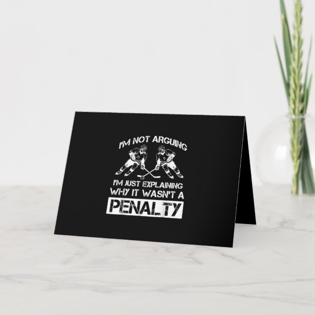 Funny Ice Hockey Player Discussing Bully Penalty Card (Front)