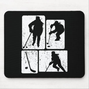 Funny Ice Hockey Puck Stick Winter Game Ice Hockey Mouse Pad