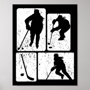 Funny Ice Hockey Puck Stick Winter Game Ice Hockey Poster