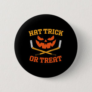 Funny Ice Hockey Pumpkin Halloween Mens Boys Teens 6 Cm Round Badge