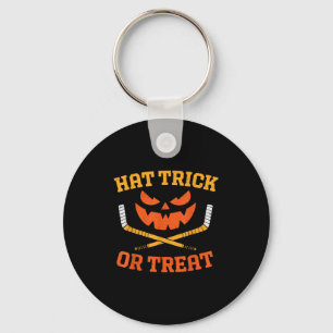 Funny Ice Hockey Pumpkin Halloween Mens Boys Teens Key Ring