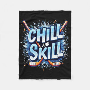 Funny Ice Hockey Quote Gift Skill Fleece Blanket