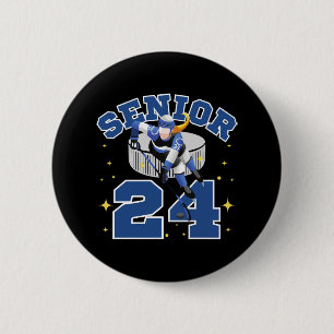 Funny Ice Hockey Senior 2024 6 Cm Round Badge