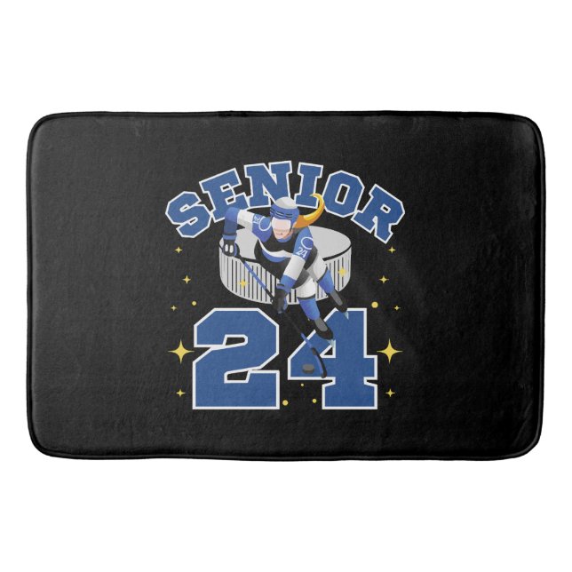 Funny Ice Hockey Senior 2024 Bath Mat (Front)
