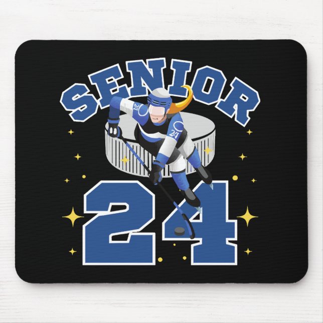 Funny Ice Hockey Senior 2024 Mouse Pad (Front)
