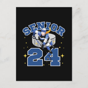 Funny Ice Hockey Senior 2024 Postcard