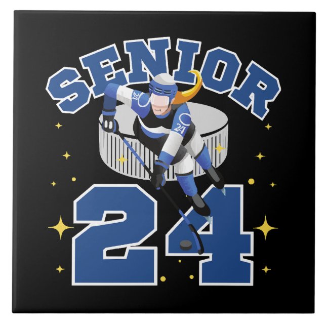 Funny Ice Hockey Senior 2024 Tile (Front)