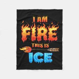 Funny Ice This Is Fire Costume Halloween Family Ma Fleece Blanket