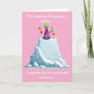 Funny Iceberg Birthday Humour Party Design Card