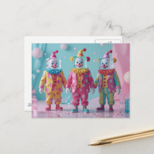 Funny icecube clowns postcard
