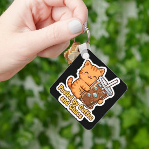 Funny Iced Coffee Lover Gift Key Ring
