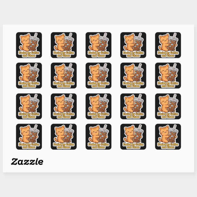 Funny Iced Coffee Lover Gift Square Sticker (Sheet)