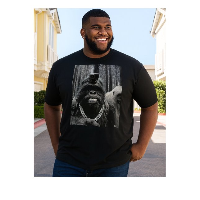Funny iced out Bigfoot camping for Bigfoot believe Tri-Blend Shirt (Creator Uploaded)