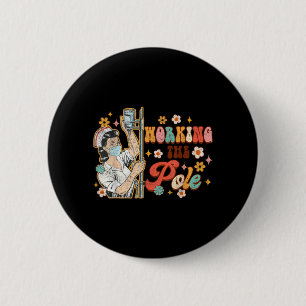 Funny ICU Nurse Emergency Nursing Groovy 6 Cm Round Badge