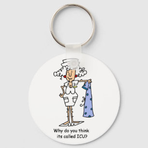 Funny ICU Nurse T-shirts and Gifts Key Ring