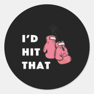 Funny I'd Hit That Boxing Classic Round Sticker