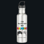 Funny 'I'd Rather Be Gaming' | Gamers 710 Ml Water Bottle<br><div class="desc">When your trying to exercise at the gym and get fit and all you can think about is gaming! This funny water bottle is perfect for all those gamers out there. Personalise with your name.</div>