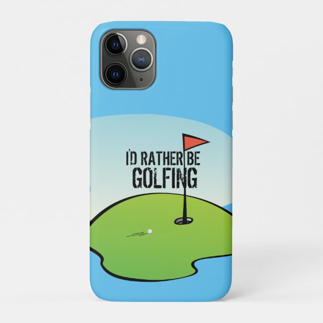 Funny I'd Rather Be Golfing Golf Green Golfer Case-Mate iPhone Case (Back)