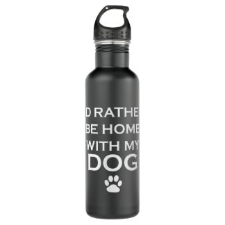 Funny I'd Rather Be Home With My Dog 710 Ml Water Bottle
