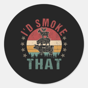 Funny I'd Smoke That Bbq Shirt Chef Men Women Gift Classic Round Sticker