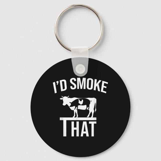 Funny Id Smoke That Men Grilling Party Bbq For Che Key Ring (Front)