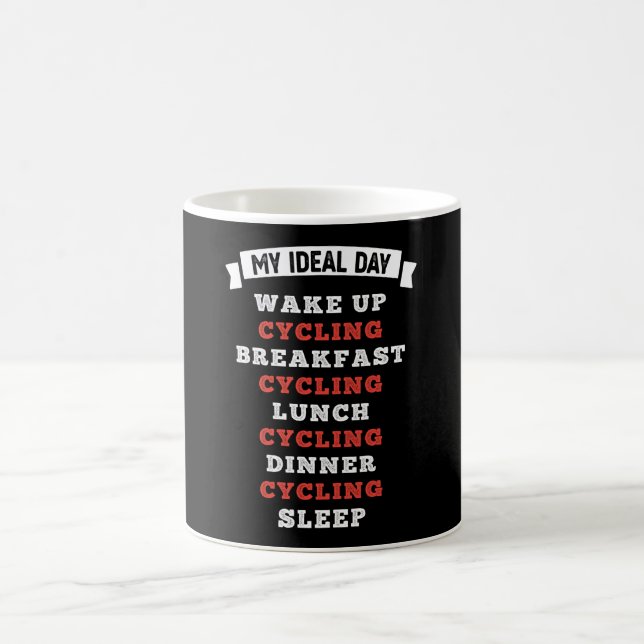 Funny Ideal Day Cycling Gift for Cyclist Coffee Mug (Center)